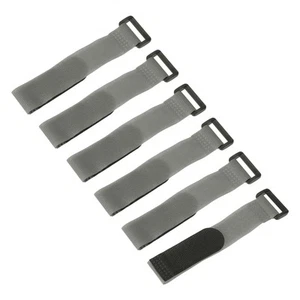 6 Pcs Battery Tie Down Straps,1"x8" Grey Nylon Hold Down Hook Loop Strap - Afbeelding 1 van 6