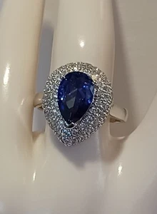 JTV Bella Luce Esotica Tanzanite Simulant With Micro Pave Halo Ring... Size 10.. - Picture 1 of 6