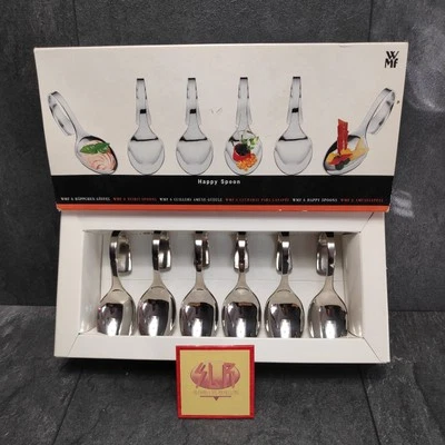 WMF Happy Spoon 6 Häppchen-Löffel Buffetlöffel Servierlöffel Cromargan Mit OVP  - Bild 1 von 4