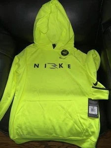 Nike Running Dri-Fit Hooded Top Boys XL Neon Green Ninja Cuffs - Picture 1 of 2