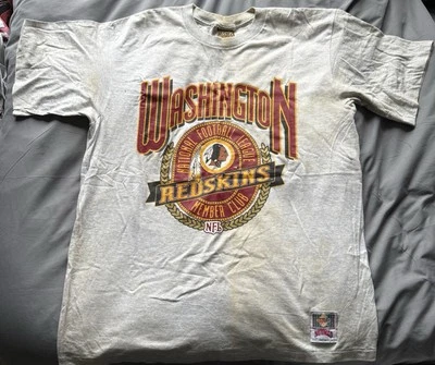 Camiseta de colección de los 90 Nuez moscada NFL Washington Redskins miembros club (talla grande) Foto 1 de 4