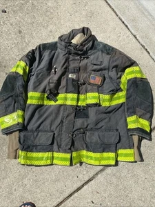 Firefighter Janesville Lion Apparel Turnout Bunker Coat 52 X 35 2012 BLACK - Picture 1 of 14