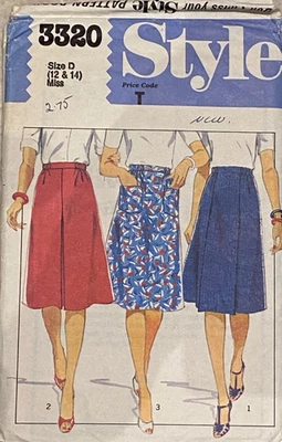 Vintage Sewing Pattern Style 3320 Womens Size 12 14 Skirt - Image 1 of 2