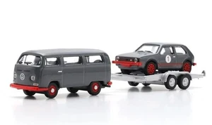 Volkswagen T2 Bus + Trailer with VW Golf I GTI 1:87 - Imagen 1 de 2
