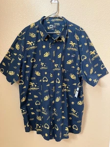 Salty Crew Men's Shirt Size 3XL Short Sleeve Button Up Lay Day Island Print NEW - Picture 1 of 9