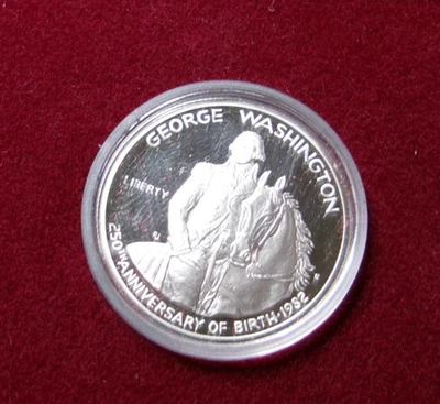 1982 S SILVER PROOF George Washington Commemorative Half Dollar BOX/COA - Image 1 of 2