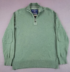 C•A•N•D•A Collection Herren Medium Green 1/4 Zip Pullover With Patch Ellenbogen Vintage  - Bild 1 von 9