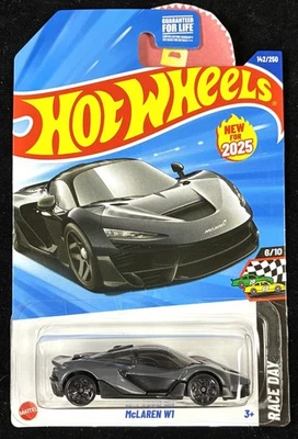 Hot Wheels MCLAREN W1, Gray,Black, Q CASE, #142 1st Edition, Woking UK Exotic - Image 1 of 4