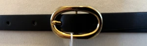 Mini Signature Link Belt Anine Bing 1.4cm BNWT Size M/L RRP £150 Black with Gold - Picture 1 of 10