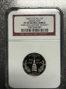 2000-S Maryland Proof State Quarter 2006 Collectors’ Society NGC PF69. - Picture 1 of 8