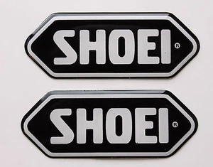 SHOEI stickers - decals - 2 x Black High Gloss Gel Finish - 43mm - Motorcycling - Picture 1 of 1
