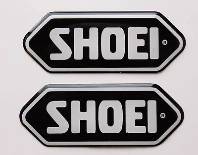 JAKEDESIGNS SHOEI Aufkleber - Aufkleber - 2 x schwarz hochglänzend Geloberfläche - 43mm - Motorradfahren