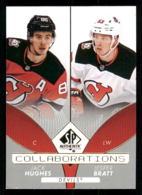 2022-23 SP Authentic Collaborations #C6 Jack Hughes/Jesper Bratt - Image 1 of 2
