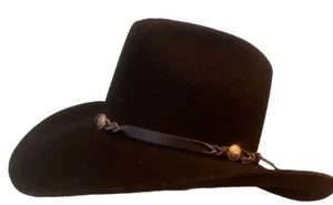 Sombrero de Vaquero Bailey Tucson Negro Lana Forrado Satinado Para Hombre Talla 6 7/8 DE COLECCIÓN EE. UU. - Imagen 1 de 13