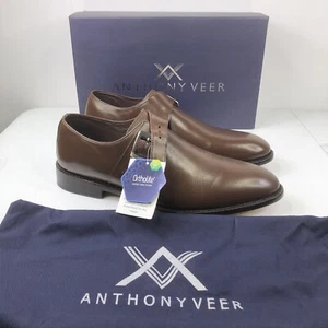 Anthony Veer Herren Roosevelt Mönchsriemen Vollnarbenleder Schokolade Größe 10,5 - Bild 1 von 12