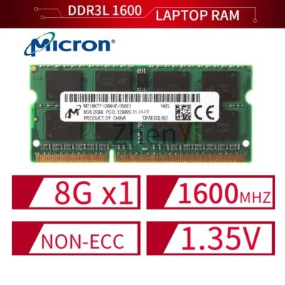 Micron 8GB 4GB 2GB DDR3L 1600MHz 1.35V PC3L-12800S SODIMM Laptop Memory LOT UK - Image 1 of 4