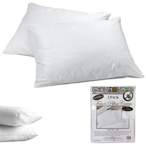 2 Pack Zippered Pillow Cases Bed Bug Proof Encasement Hotel Pillow Cover Bedding - Picture 1 of 1