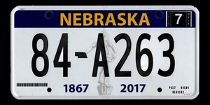Placa de matrícula Natural julio 2019 NE Nebraska 84-A263 - diseño de sembradora - Imagen 1 de 1