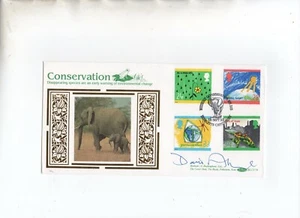 David Attenborough "Conservation The Green Issue" Elephant Autographed Benham FD - Picture 1 of 1