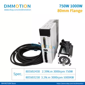 220V AC Servomotor 750W 1000W 2,39N.m 3,2N.m Horizontal Vertikal 80mm Flansch S2 - Bild 1 von 8