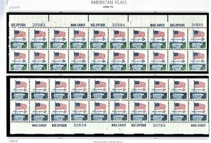 1970-1 U.S. Regular Issue  6c & 8c FLAGS Two Strips of  20 Sc#1338d & f M/NH/OG^ - Picture 1 of 2