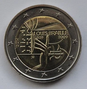 ITALIA - 2 € Moneda Conmemorativa 2009 - Nacimiento de Loius Braille 200 - Imagen 1 de 1
