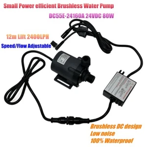 Speed/Flow Adjustable 24VDC Smart Brushless Water Pump DC55E-24160A 16m 2400LPH - Picture 1 of 10