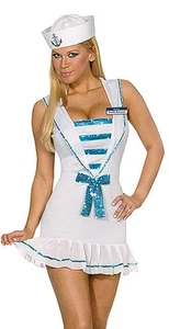 Disfraz de lentejuelas Shore Thing Sailor, Dreamgirl 5162, 2 piezas, talla XS, S, M, L - Imagen 1 de 2