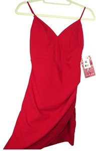 Emerald Sundae Size S Red Side Shirred Bodycon Mini Dress Padded Bust - Picture 1 of 11