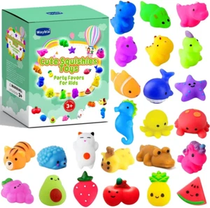 24Pcs Squishy Toys Kawaii Cat Dinosaur Fruit Mochi Stress Relievers Party Favors - Picture 1 of 12