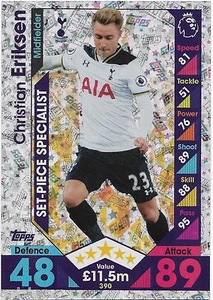 2016 / 2017 EPL Match Attax (390) Set-Piece Specialist CHRISTIAN ERIKSEN Spurs - Picture 1 of 1