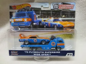 70 PLYMOUTH SUPERBIRD EQUIPO ABIERTO TRANSPORTE HOT WHEELS ESCALA 1:64 No 18 - Imagen 1 de 3