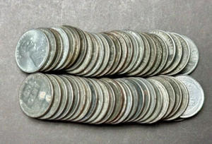 1943 STEEL LINCOLN WHEAT CENT PENNY ROLL (50 coins) STEEL PENNY, good condition - Picture 1 of 5