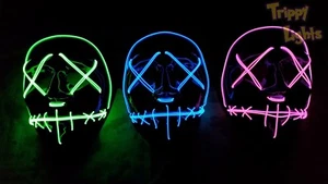 ¡Máscara Original Light Up LED PURGE! ¡Máscara de Disfraz de Halloween Party Rave Festival!¡! - Imagen 1 de 13