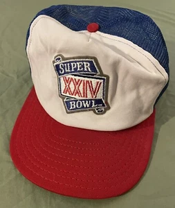 Sombrero snapback de malla vintage del Super Bowl XXIV de AJD grande, usado 49ers - Imagen 1 de 11