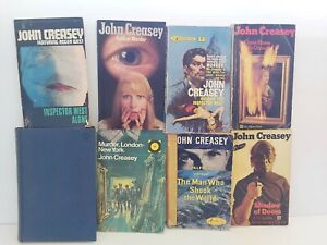 8 Vintage John Creasey Novels Paperback Hardcover