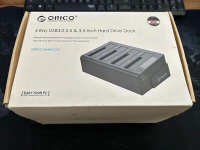 ORICO USB3.0 4 Bay Hard Drive Docking Station for 2.5/3.5 inch HDD SSD Off Clone - Image 1 of 4