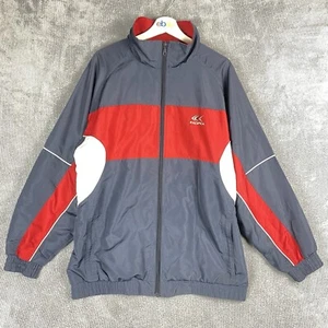 Vintage Windbreaker Jacket Mens Large 90s Retro Pacifica Full Zip Red Grey - Picture 1 of 10