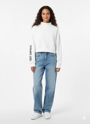 Ladies Turtle Polo Neck Top T-shirt Tops Long Sleeve Crop Womens Top - Image 1 of 2