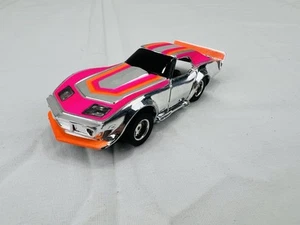 Vintage Tyco Chevrolet Corvette Chrome Pink & Orange Racing Slot Car Made In HK - Picture 1 of 8