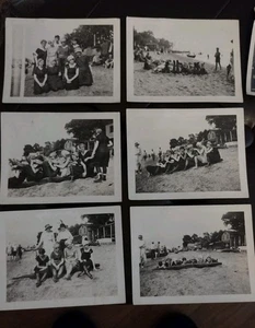 Lot of 6 Antique Photos, Group of Woman At Beach In Bathing Suits. 1930-40s??? - Picture 1 of 13