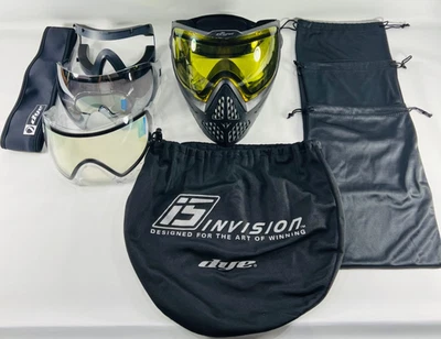 Máscara de paintball Dye I5 ónix/3 lentes!/amarillo/espejo ahumado/claro nuevo/kit de espuma nuevo Foto 1 de 4