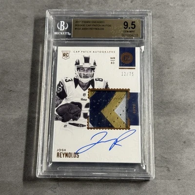 Parche de gorra de novato 2017 Panini Encased RPA Josh Reynolds automático bronce/75 BGS 9,5 Foto 1 de 2