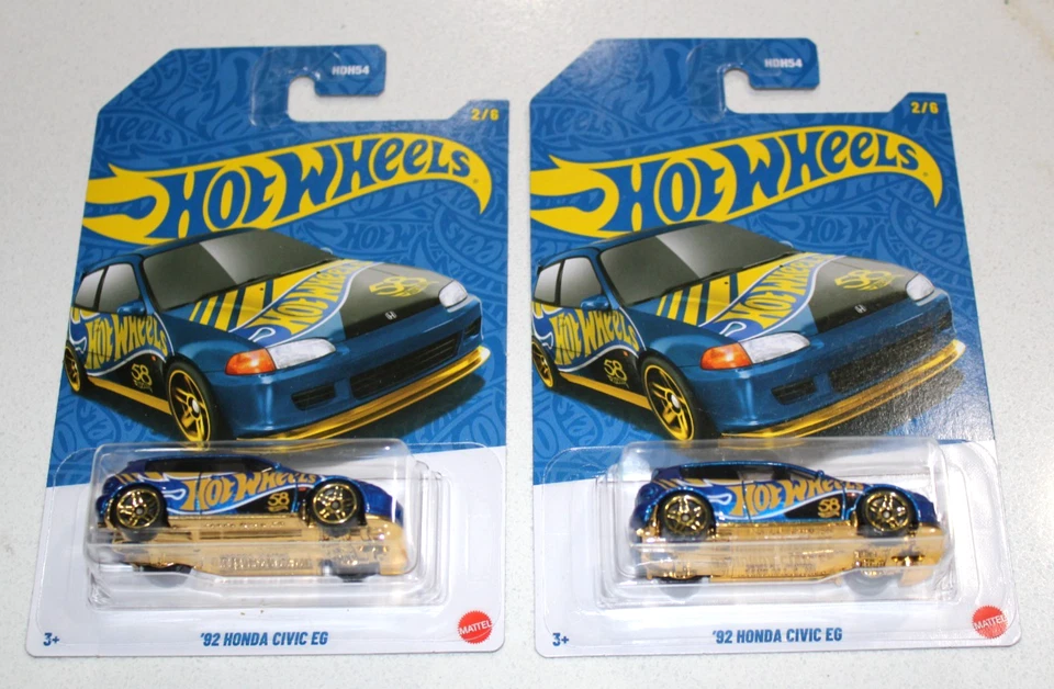 2 Honda Civic EG 92 58 aniversario Hot Wheels como nuevo - 1992 ¡Bonito! Foto 1 de 1