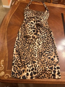 Cache Leopardenmuster Kleid GRÖSSE 6 Hergestellt in den USA - Bild 1 von 17