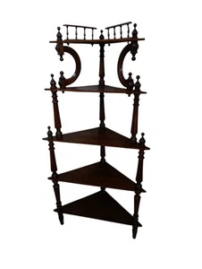 etagere angoliera Antica scaffale in Noce Epoca 800 Luigi Filippo Restaurata - Foto 1 di 6