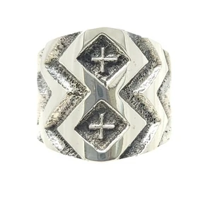 Kevin Yazzie Plata Esterlina Navajo Hecho a Mano Pesado Montura Banda Anillo Fundido Toba - Imagen 1 de 7