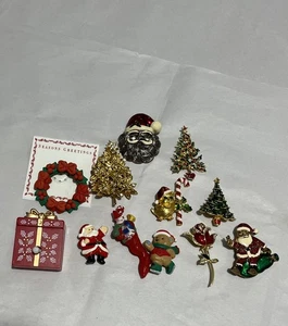 Vintage Broschen Weihnachten Urlaub Motiv 12 Stück - Bild 1 von 8
