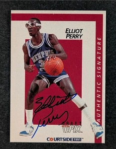 1991 Courtside Draft Pix ELLIOT PERRY Auto Base Authentic Signatures #40 - Picture 1 of 2