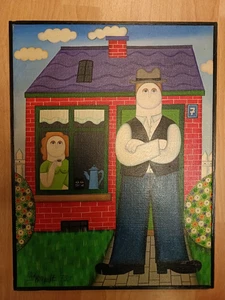 Peter Morawitz, imagen, pintura al óleo, 73 firmada, motivo Piepenbrink, pintura ingenua - Imagen 1 de 4